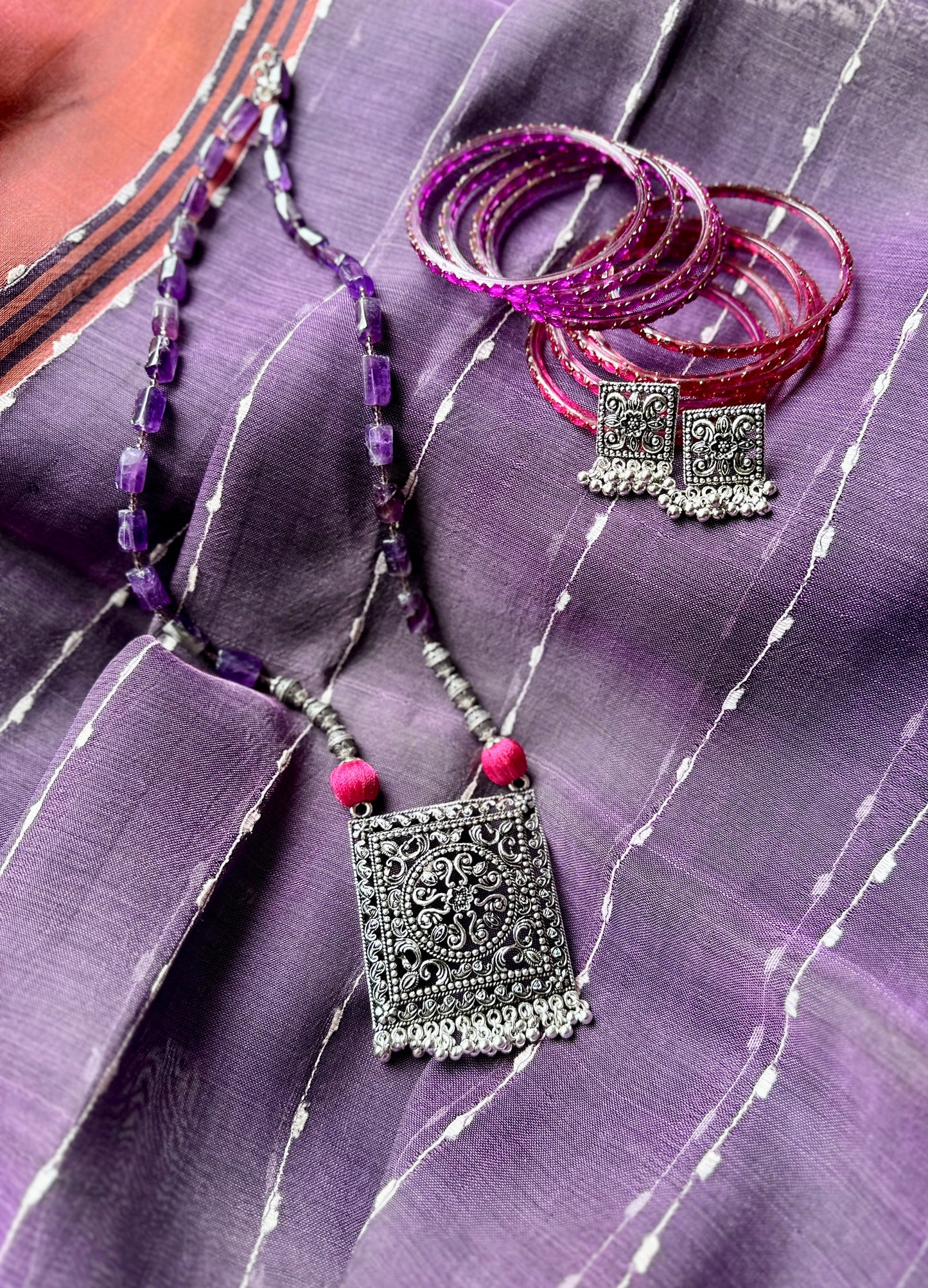Bagh Pendant Necklace - Orchid