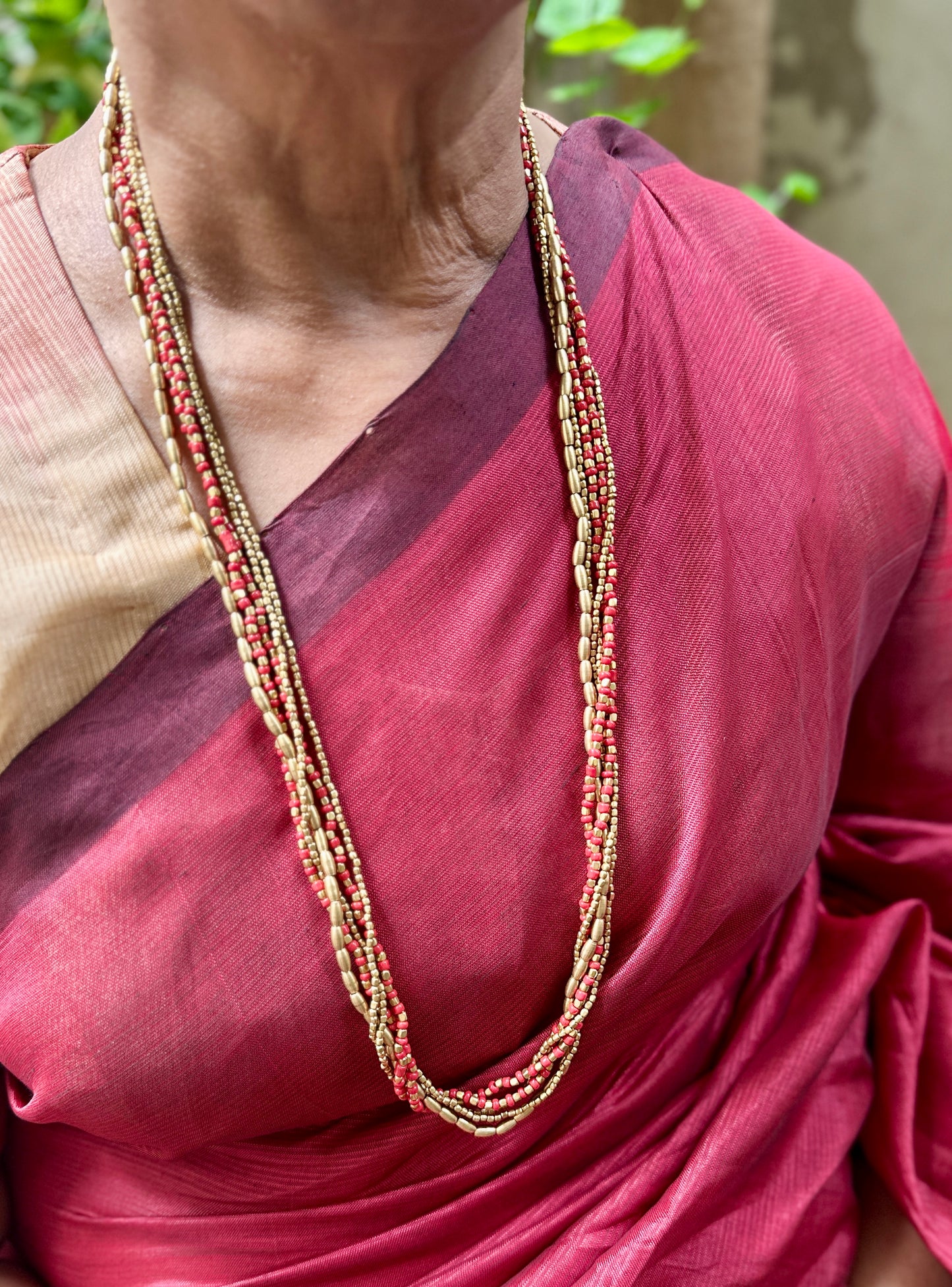 Mettalica Dhokra Gold - Red