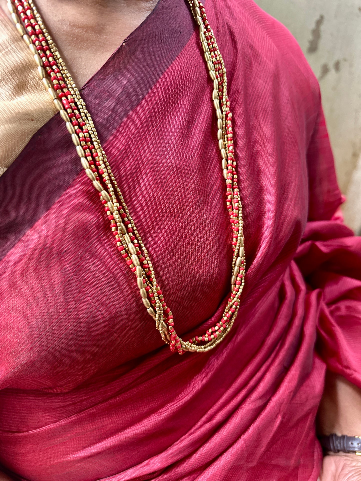 Mettalica Dhokra Gold - Red
