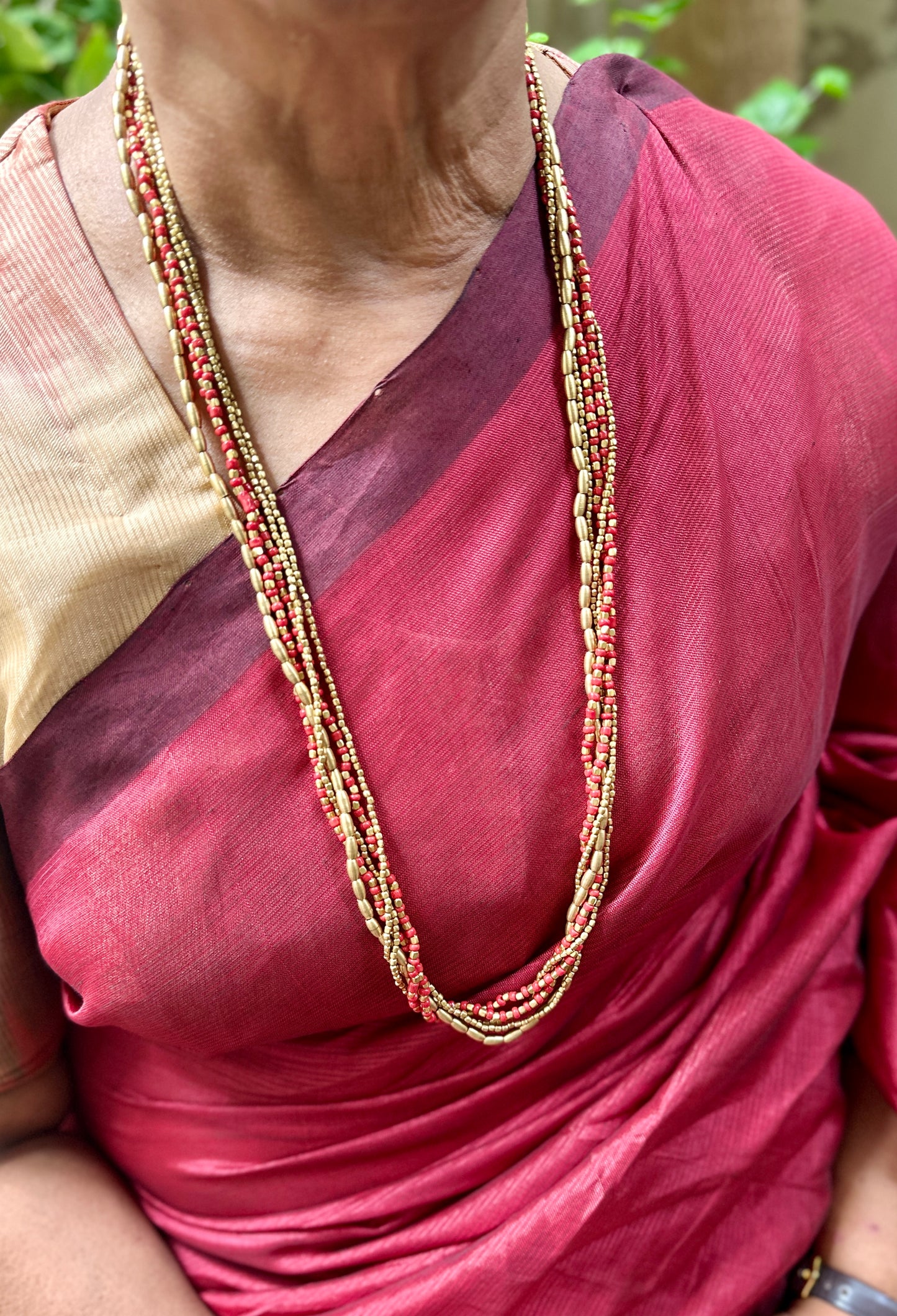 Mettalica Dhokra Gold - Red