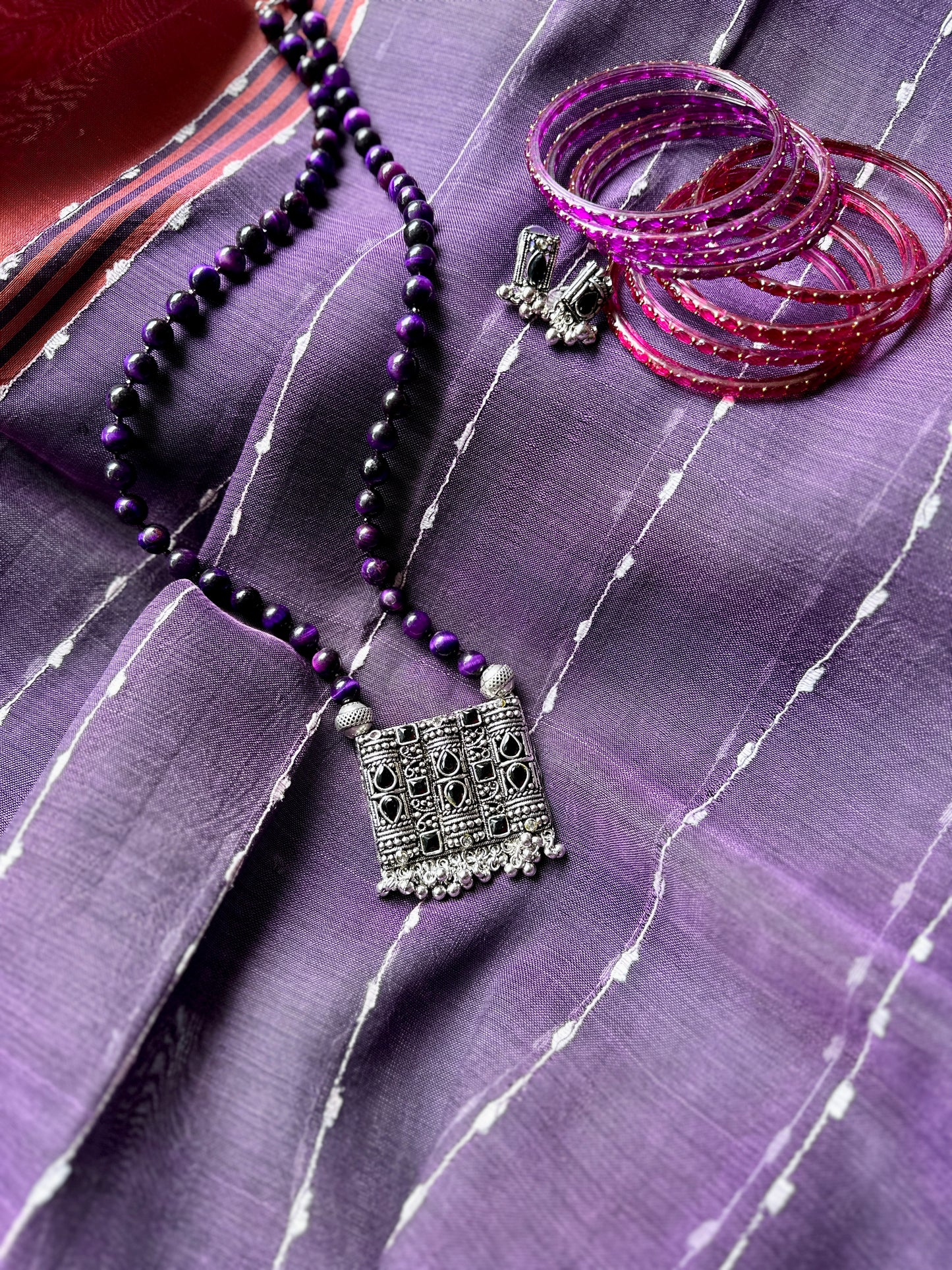 Bagh Pendant Necklace - Purple