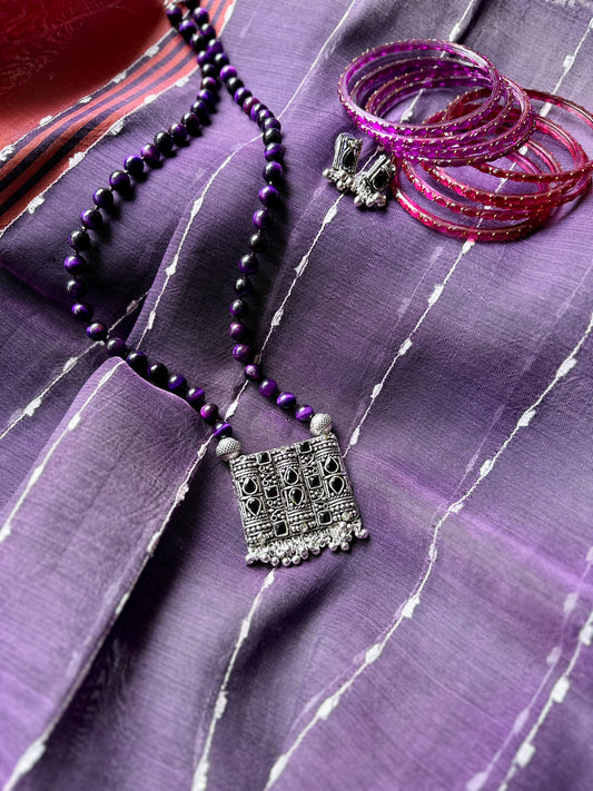 Bagh Pendant Necklace - Purple
