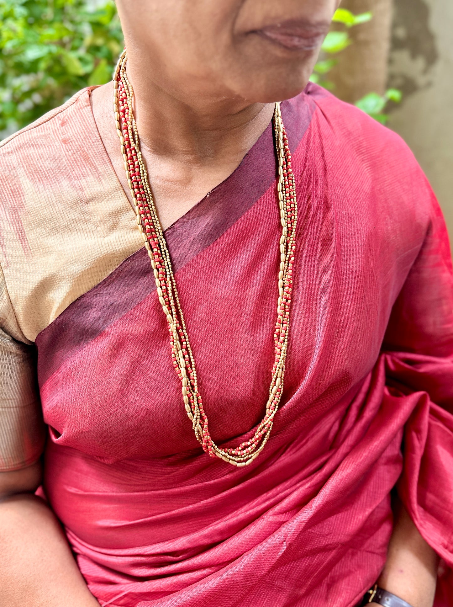 Mettalica Dhokra Gold - Red