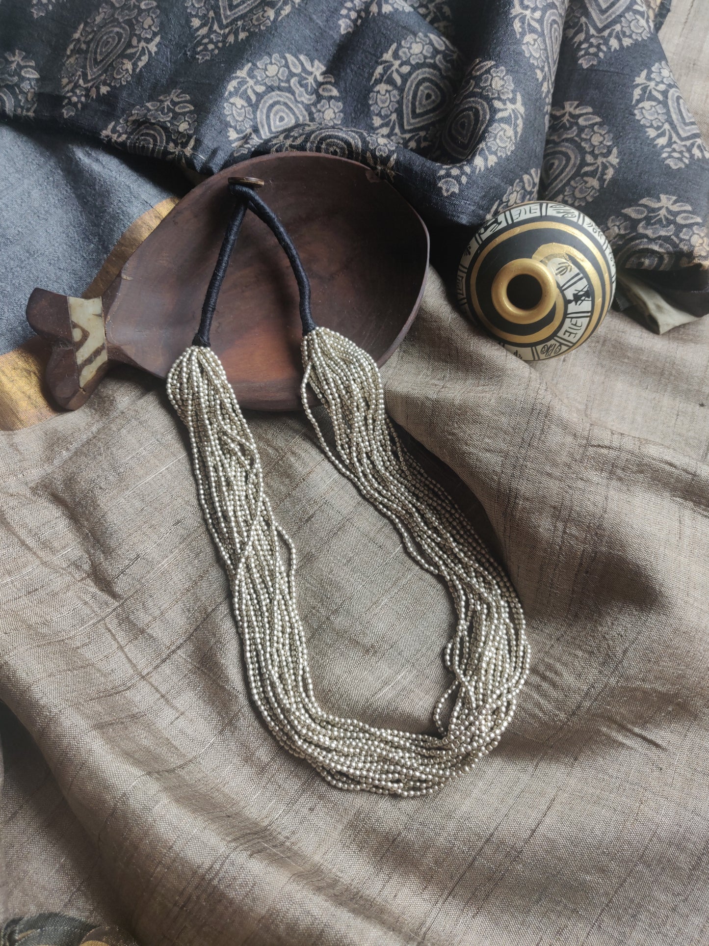 Mettalica Dhokra Silver - Thick